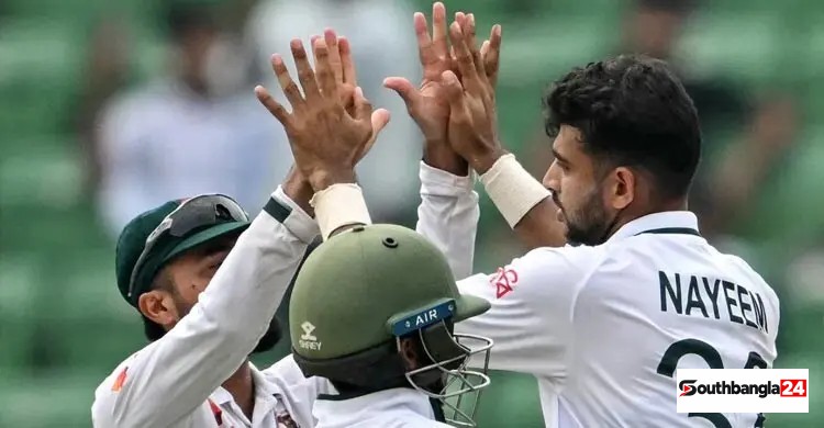 নাঈমের শেষের ঝলকে প্রথম ইনিংসেই লিড পেলো বাংলাদেশ