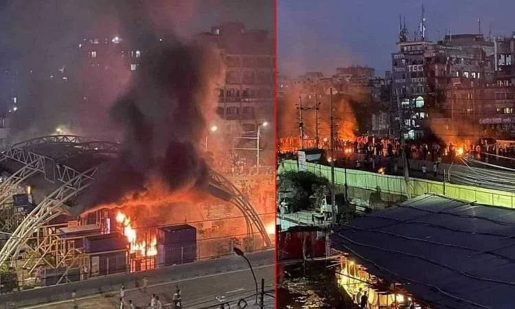 সংঘর্ষে রণক্ষেত্র যাত্রাবাড়ী, টোল প্লাজায় আগুন